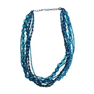 Turquoise Blue Adjustable Layered Necklace NEW